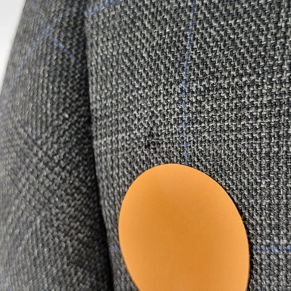 Alfani Men's Sport Coat Blazer Three Button‎ Charcoal Gray Plaid Wool Size 40L